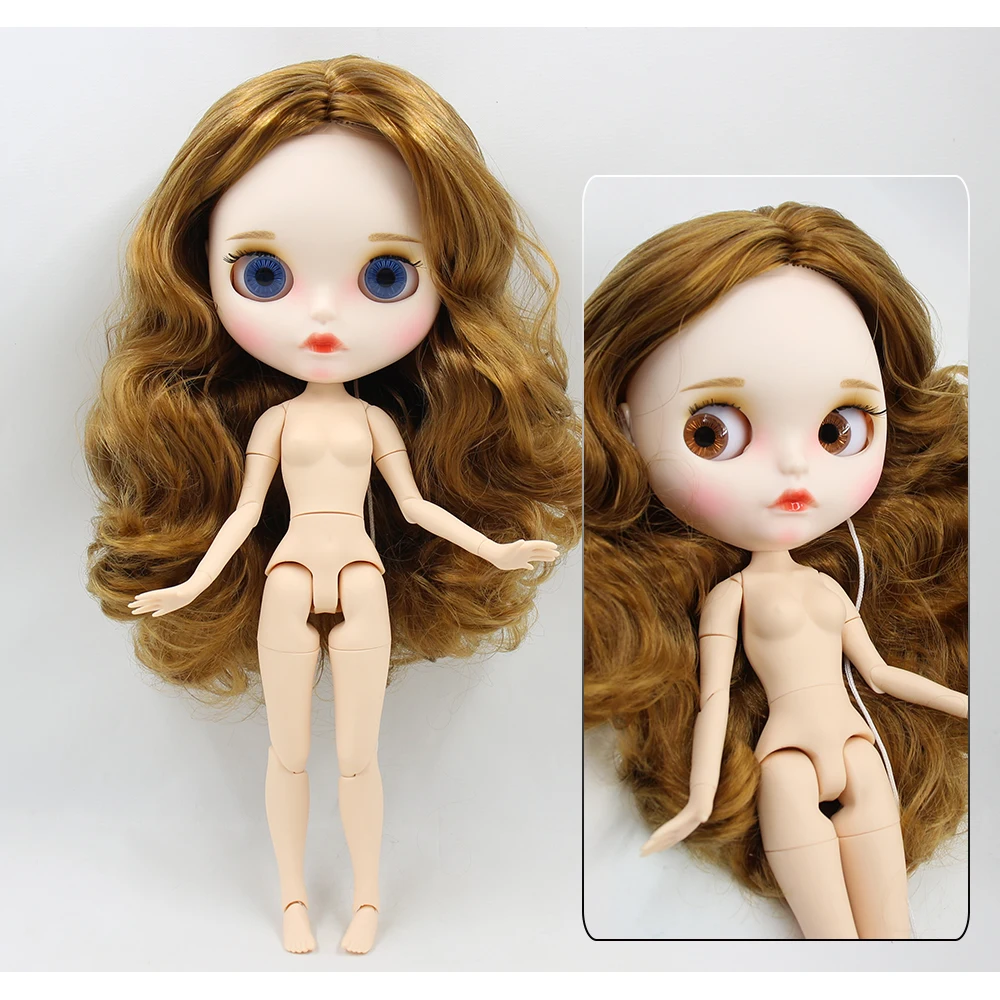 Neo Blythe Doll with Blonde Hair, White Skin, Matte Pouty Face & Custom Jointed Body 1