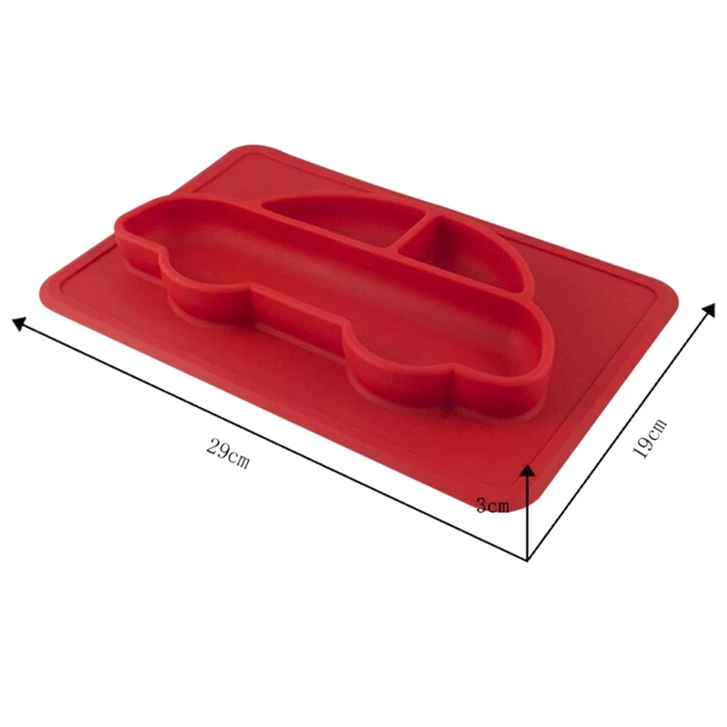 Модель автомобиля, милая миска для кормления детей ясельного возраста, поднос для еды, цельный коврик, обеденная тарелка, посуда для фруктов, Нескользящая силиконовая, крепкая присоска