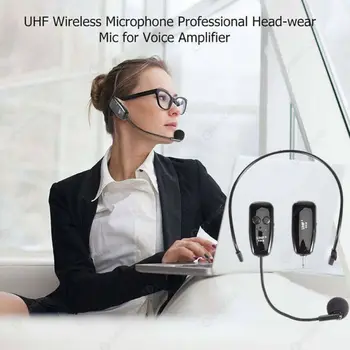 

UHF Stage Wireless Microphone Mic Receiver Transmitter Headset Set 3.5mm