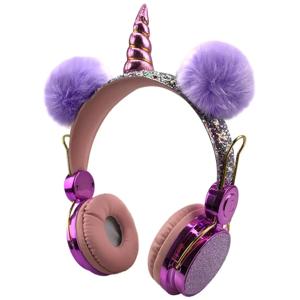Bluetooth Unicorns Headphone Cute Kids Headphones Music Headset with MIC for Handsfree Boys Girls Birthday Gifts