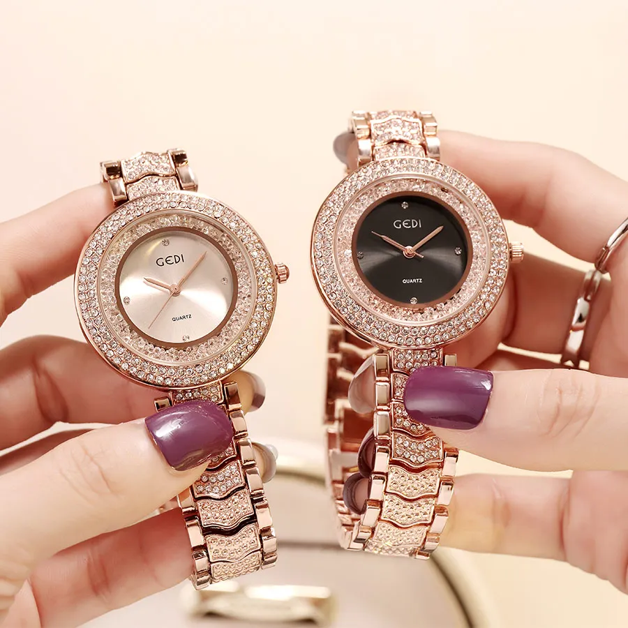 Reloj femininos GEDI часы женщин Топ бренд роскошные стразы женские модные браслет
