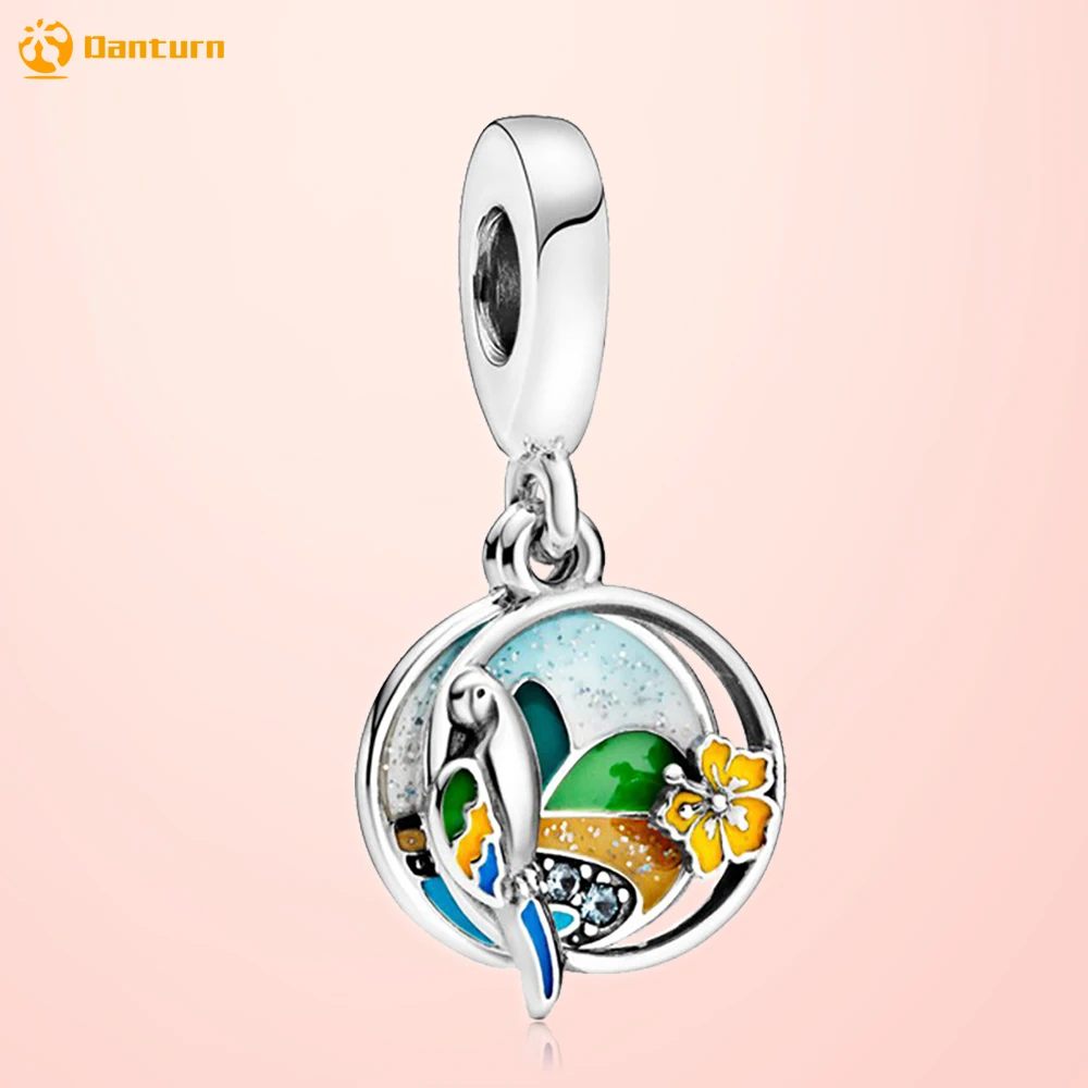

Danturn 925 Sterling Silver Beads Brazil Beach Parrot Dangle Charm fit Original European Bracelets for Women Jewelry Making Gift