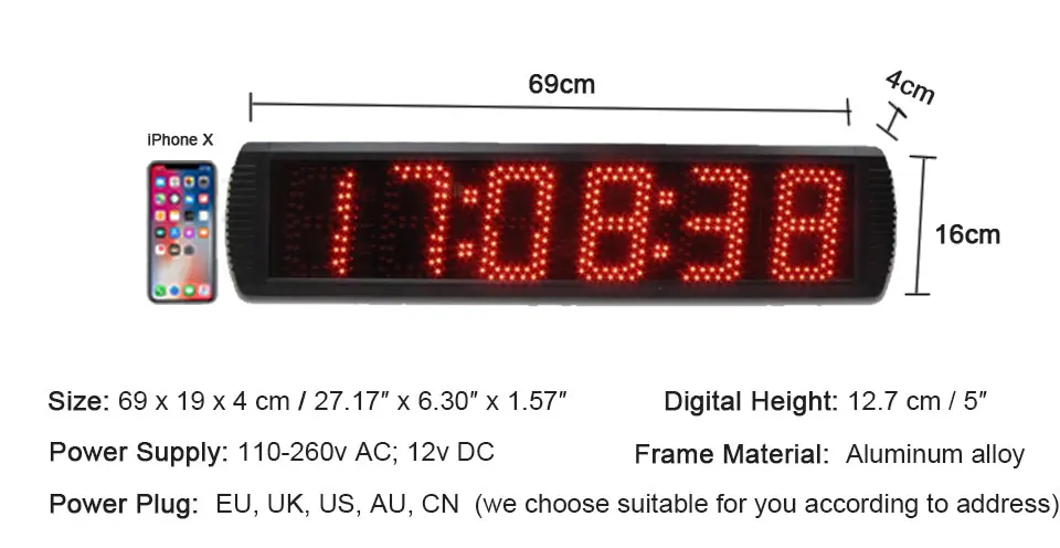 Высокая яркость " светодиодный часы-таймер с обратным отсчетом Цифровые Спортивные Гонки синхронизации часы Большой Секундомер с функцией подсчета