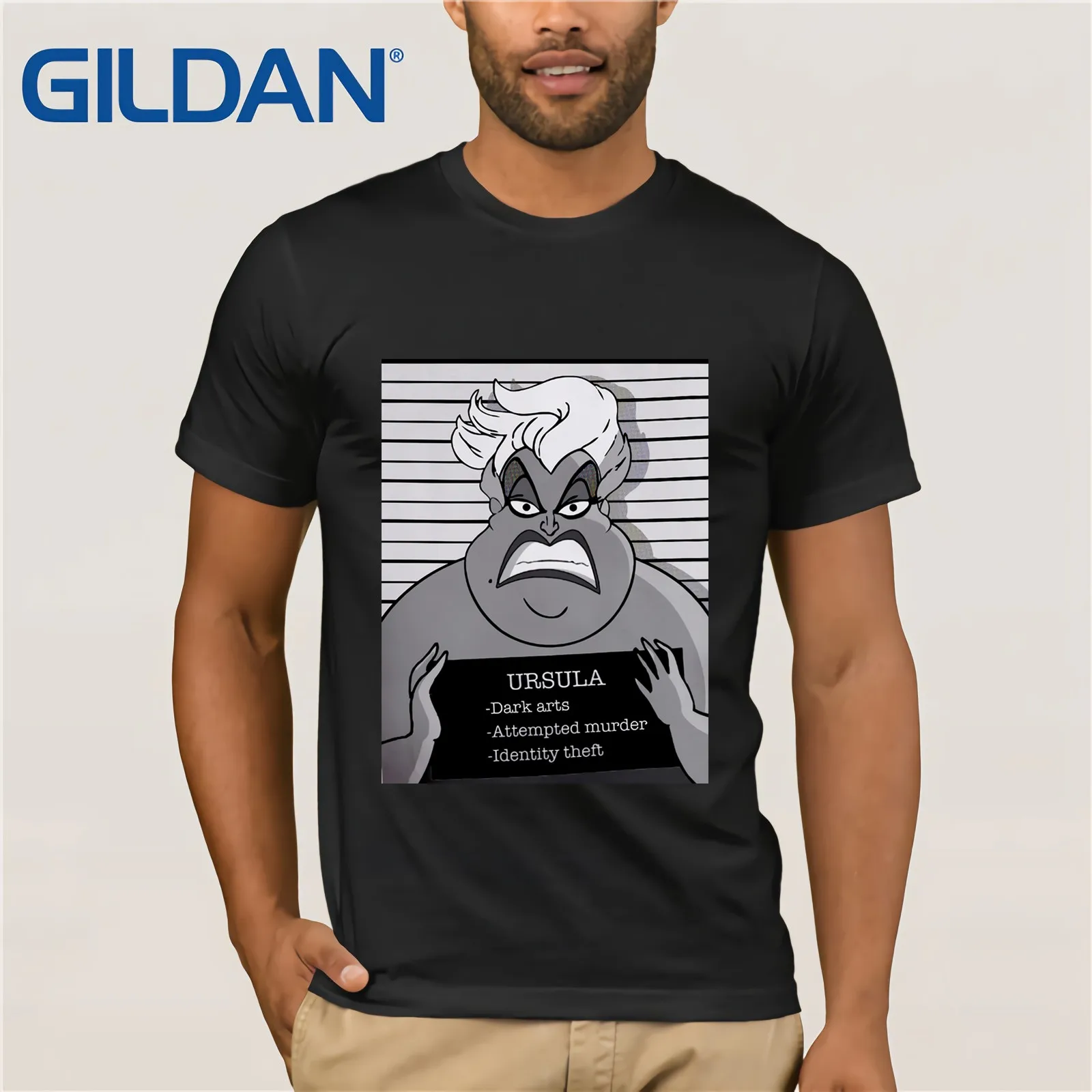 

Ursula Mugshot T-shirt Princess Funny Criminal Octopus Tee Mermaid Villain Top Fashion Summer Paried T Shirts Top Tee