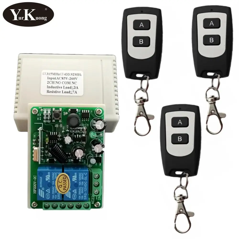 

433 315 RF Remote Control Switch 110V 220V 240V 85V-260V LED Downlight Spotlight Ceiling Light Bulb Tube Wireless ON OFF Switch