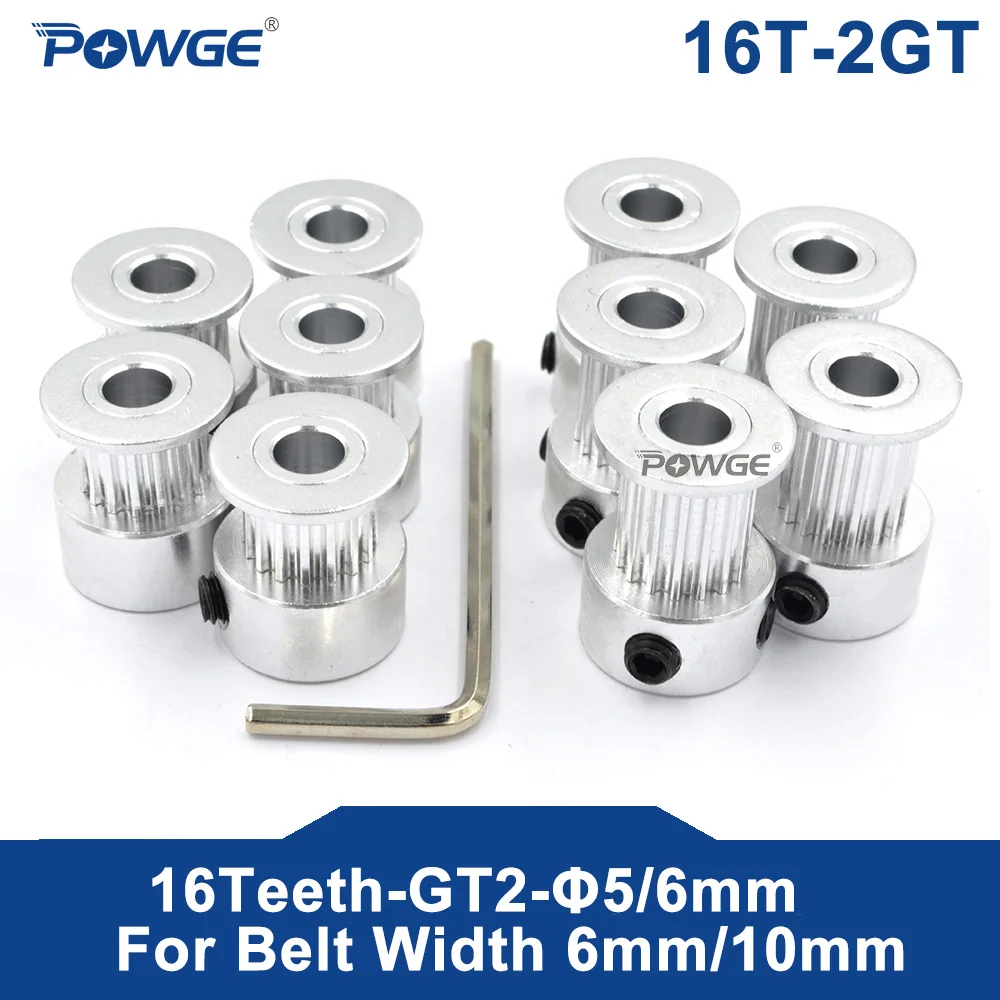 Powge 16 Dentes 2gt G2m 2mgt Cronometragem Synchronous Pulley Bore mm para Borracha Gt2 Aberto Cinto Largura mm Pequeno Backlash 16 Dentes 16 t