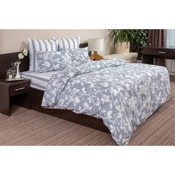 

Bed linen Night Nezhna 2sp "Gentle silhouette", gray 175x215, 180x220, 70x70cm 2pcs, poplin