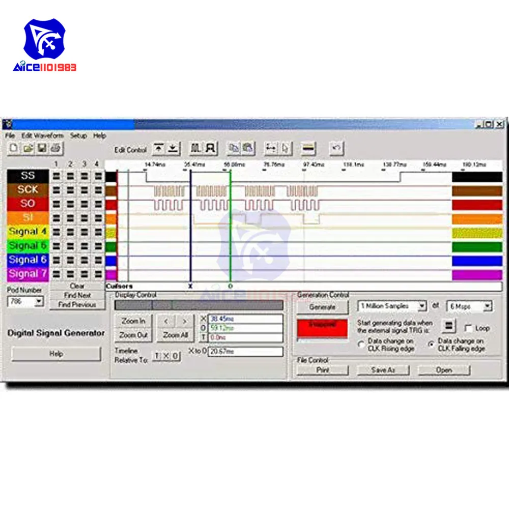 Analizzatore Logico USB 8 Canali 24MHz - Per Debug ARM FPGA, Campionamento 24M/s