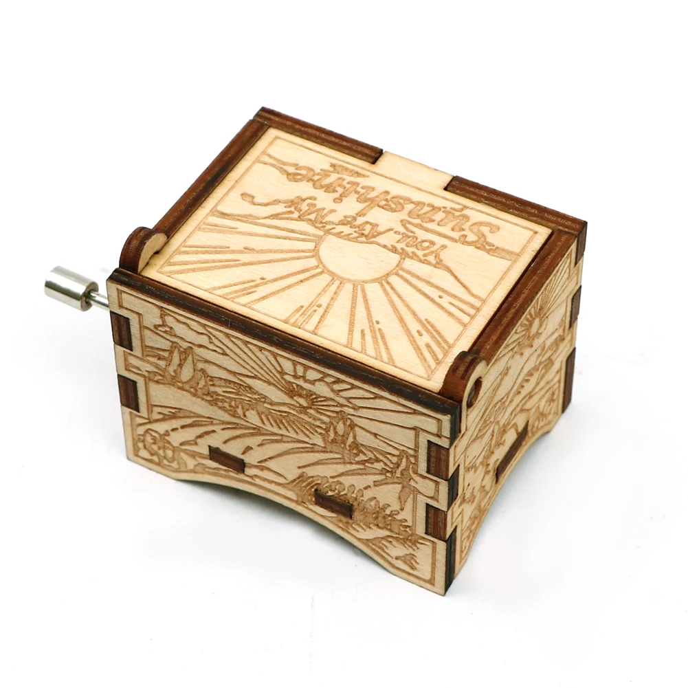 Прямая деревянный резной ручной Mmusic Box You Are My Sunshine музыкальная шкатулка для любимого на день рождения дочери подарок Рождественский подарок