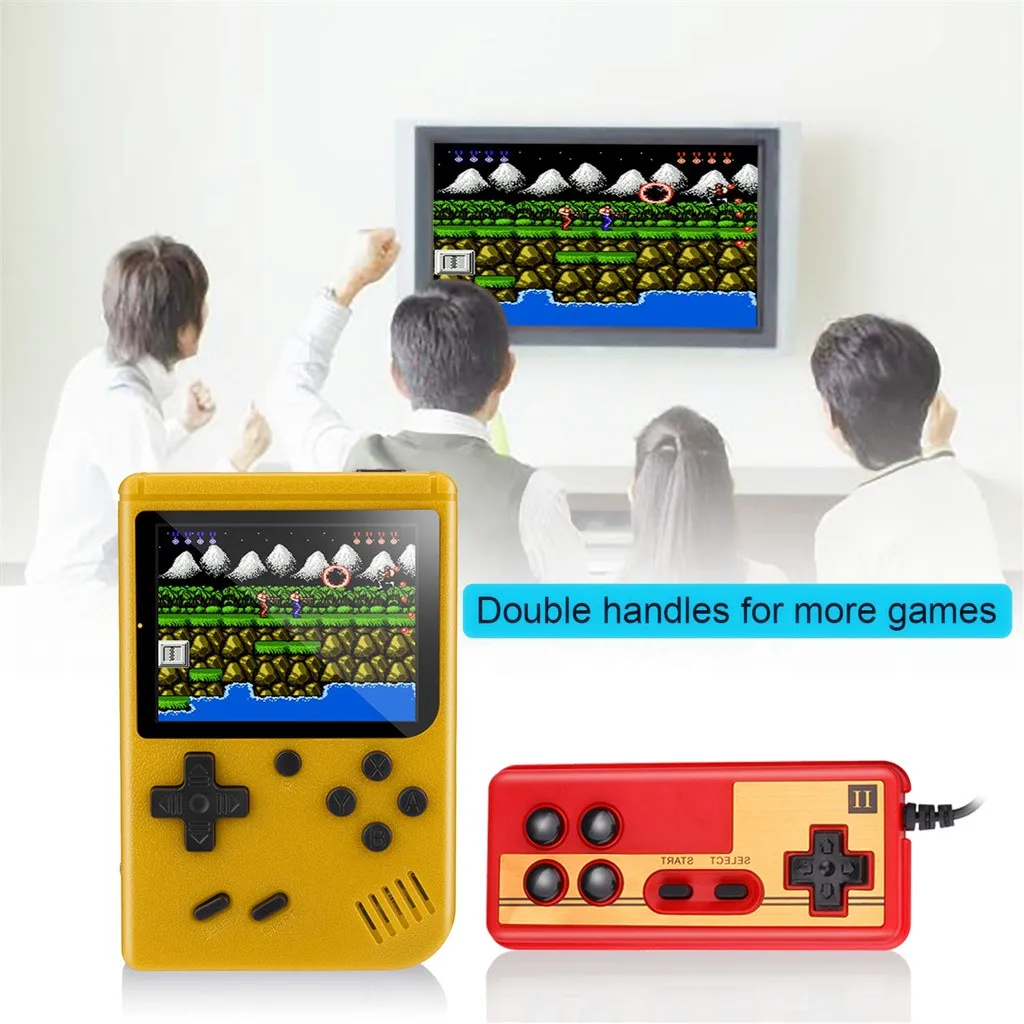 

Portable mini Handheld Games Console Support Connecting TV With handle Built-in 500 Games NES, FC, GBA classic Retro games