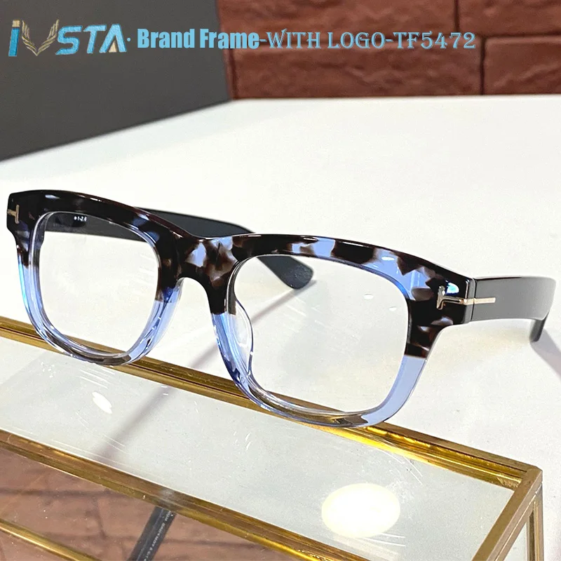 US $39.99 Ivsta Top Quality With Logo Tf5472 Handmade Acetate Glasses Men Spectacle Frame Prescription Myopia Luxury Brand Design With Box