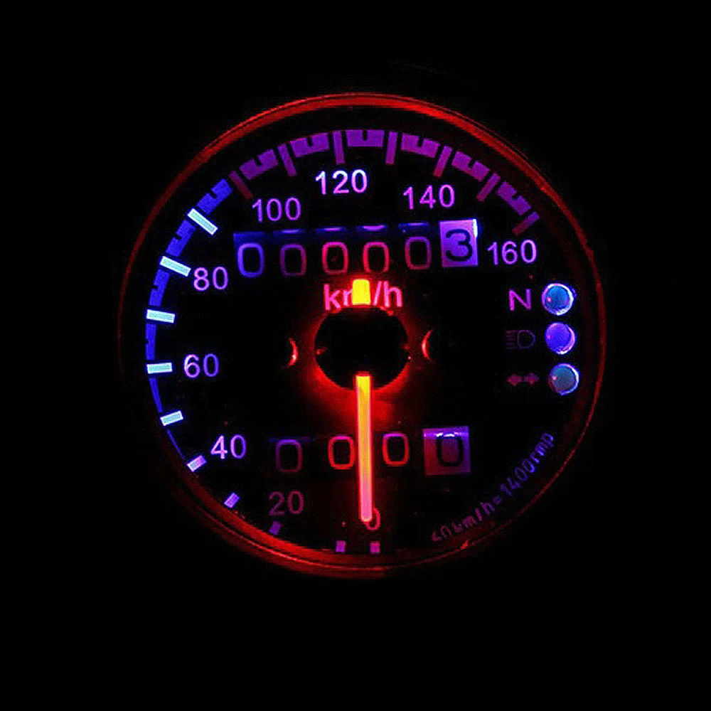 12V двойной мотоцикл Скорость ometer одометром Скорость метр с Светодиодный индикатор Аксессуары для мотоциклов