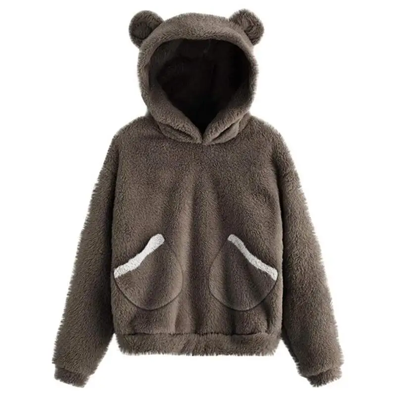 oversized sweatshirt Hooded Sweatshirt Ladies Hooded Shark Plush Sweatshirt Furry Inner Fleece Loose Pullover Tops Couple Clothes Unisex  Sudaderas white hoodie women