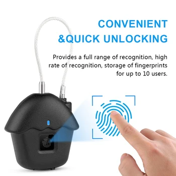 

New USB Smart Lock Rechargeable Intelligent Fingerprint Lock IP54 Waterproof Anti-theft Keyless Padlock Carry Luggage Case Lock