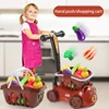 39Pcs/set Children Play House Toys Shopping Cart Trolley Cut Fruit Plastic Vegetable Kitchen Baby Game Kids Pretend Infant Gifts 1