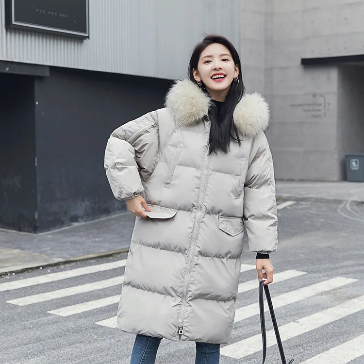 

Photo Shoot Autumn And Winter 2019 New Style Korean-style Cotton Coat Students Coat Medium-length Cotton-padded Jacket Large Fur