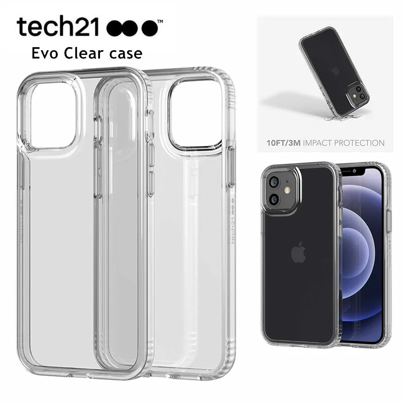 Оригинальный прозрачный супер противоударный чехол Tech21 Evo для Apple iPhone 13 12 Pro Max mini 11