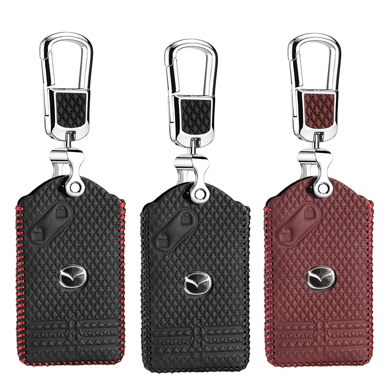 car Key case Cover 2 button for Mazda 3 5 6 8 M8 CX-7 CX-9 Smart key chain ring holder genuine leather | Автомобили и мотоциклы