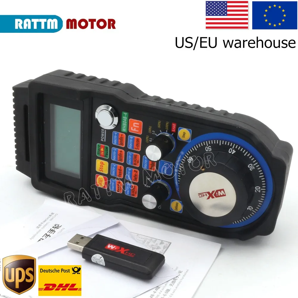 EU / US Ship MACH 3 MPG Wireless Handwheel 4Axis / 6 axis Mach3 handwheel for CNC Router lathe machine 40 Meters