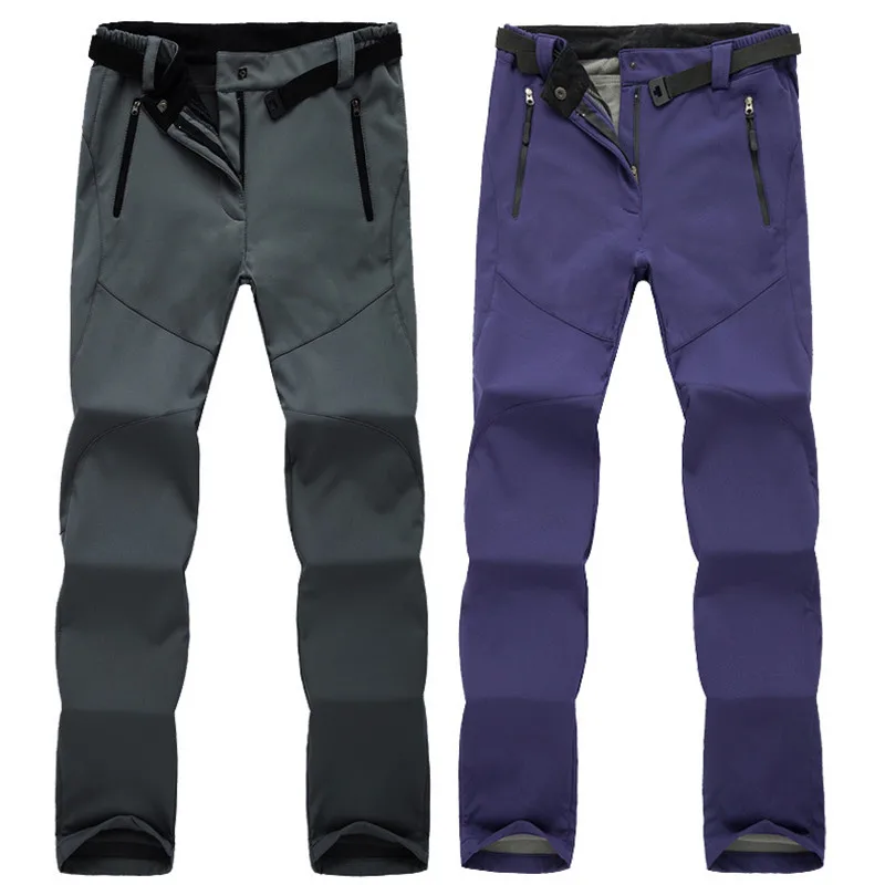 Зимние мужские и женские толстые теплые флисовые софтшелл брюки для рыбалки