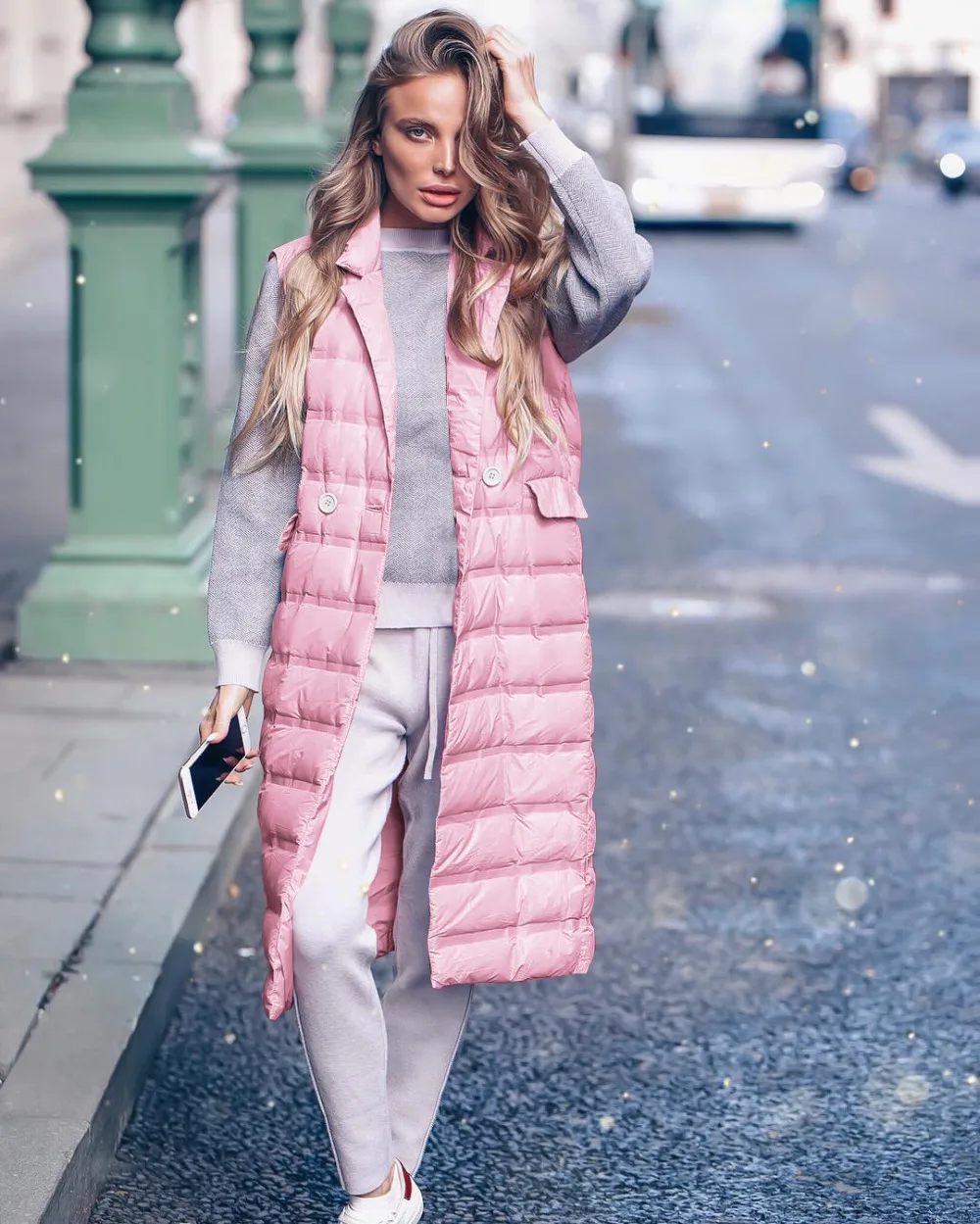 BKLD 2019 Winter Women Down Vest Fashion Female Sleeveless Vest Solid Gilet Femme Plus Size S-2XL Long Waistcoat Women Outerwear