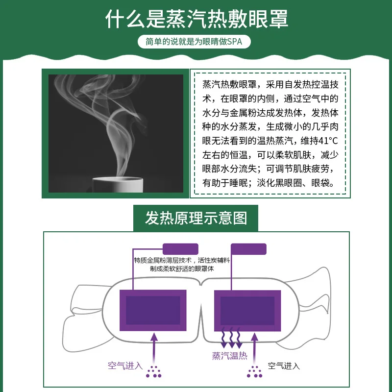 

Ai Qi Season Steam Eyeshade Disposable Vapor Hot Compress Sleep Eye Patch Mitigate Eyestrain Sedative Sleep Aids