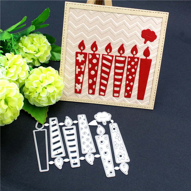 

New Arrival Candle Metal Cutting Dies Hollow Candlelight Christmas Decoration DIY Scrapbooking Craft Embossing Frame Stencil
