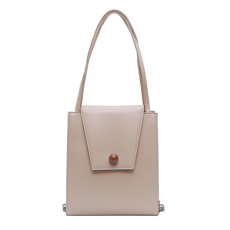 

Woman Commuter Bag Temperament Simple Ladies Fashion Work Bag High Quality Female PU Leather Daily Shoulder Bag Khaki With Chain