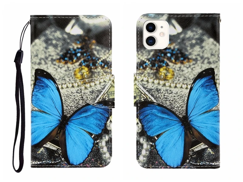 Beautiful Butterfly Pattern Phone Case For iPhone 6 6S 7 8 Plus 12 11 Pro X XS XR Max Flip Leather Wallet Card Slot Back Cover iphone silicone case