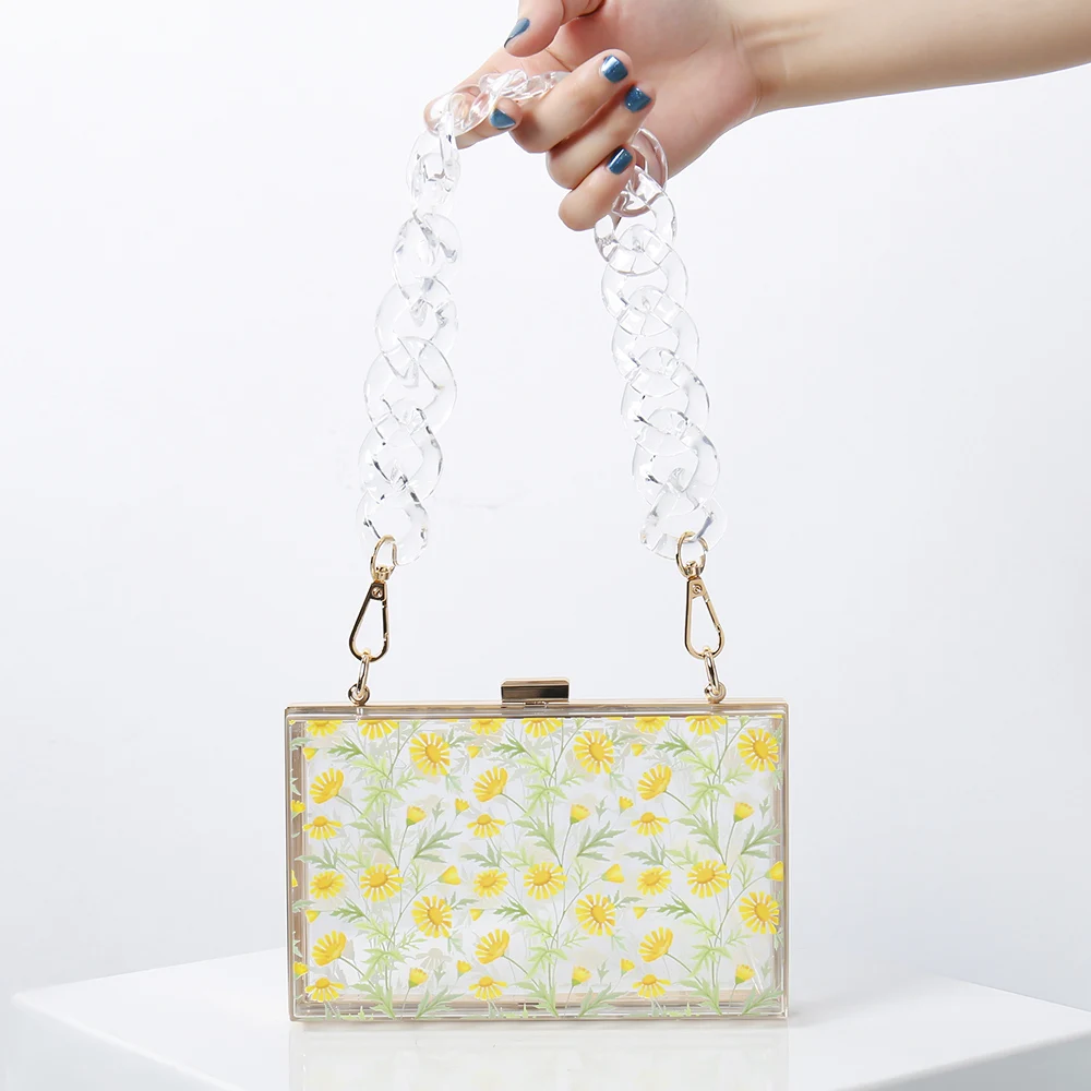 

Women's Bag Purses And Handbags 2020 Summer Fashion Shopping Mini Shoulder Bag Transparent Flower Handbags Small Fresh Style