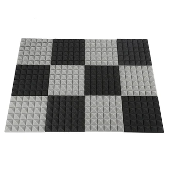 

Charcoal Acoustic Foam Tiles Soundproofing Foam Panels Studio Sound Padding 2 x 10 x 10 Inch