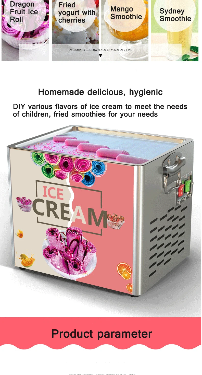 Description Picture 4 of itemTabletop Electric Fried Yogurt Maker Fried Ice cream Machine Home Fried Ice Cream Rolls Fried Fruit Machine Snack 220V