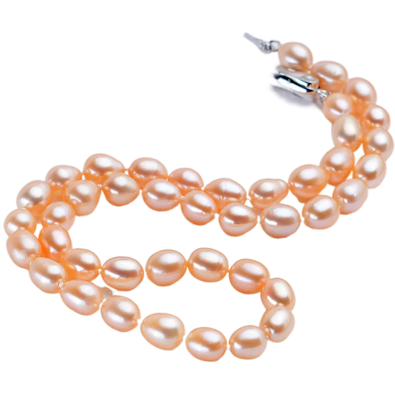 AAAA Genuine Pearl Necklace 7 8mm Natural Freshwater Pearls 925 Sterling Silver Pearl Choker Necklaces