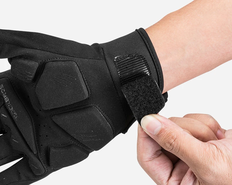 ROCKBROS Нескользящие велосипедные перчатки MTB полный палец перчатки Велоспорт Зимние перчатки ветрозащитный сенсорный экран велосипед оборудование