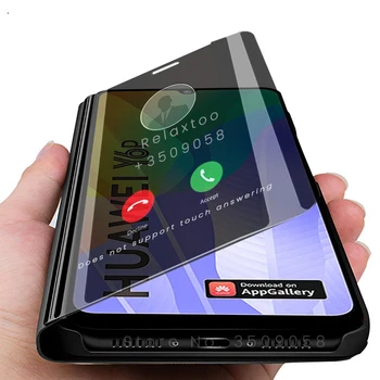 

for Huawei y6p 2020 cases smart mirror flip case cover for Huawei y 6p 2020 y6p2020 huaweiy6p med-lx9 med-lx9n 6.3'' stand coque