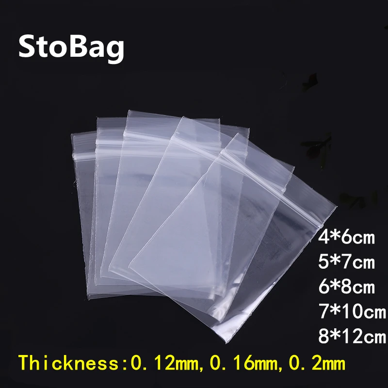 Tanie StoBag grube przezroczyste małe plastikowe torby na zamek błyskawiczny Ziplock zamknięcie strunowe
