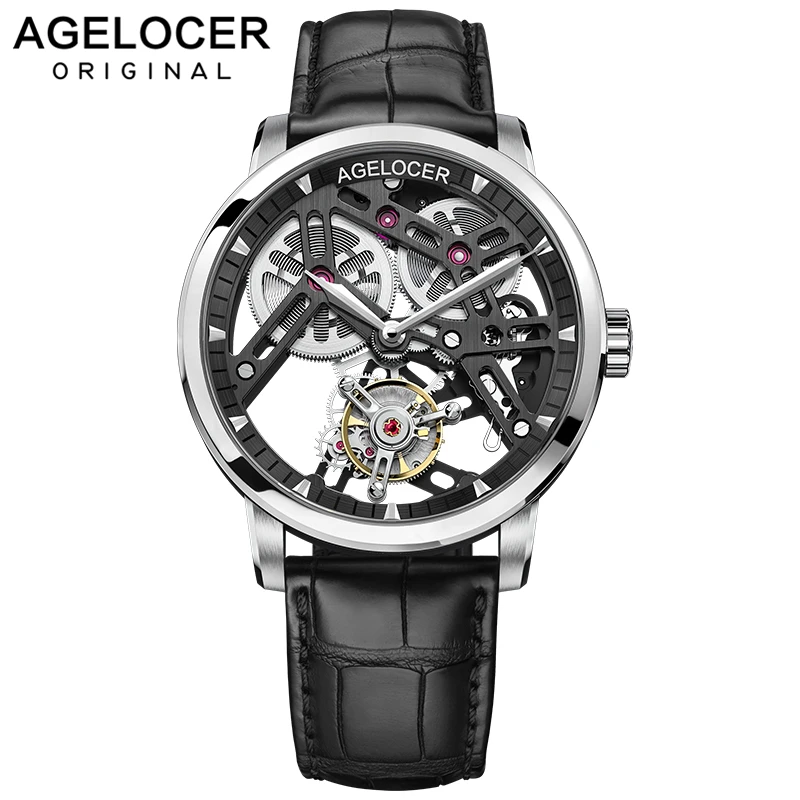 AGELOCER новые швейцарские оригинальные Tourbillon часы для мужчин запас хода 80 Топ бренд класса люкс Скелет сапфир часы для мужчин Relogio Masculino