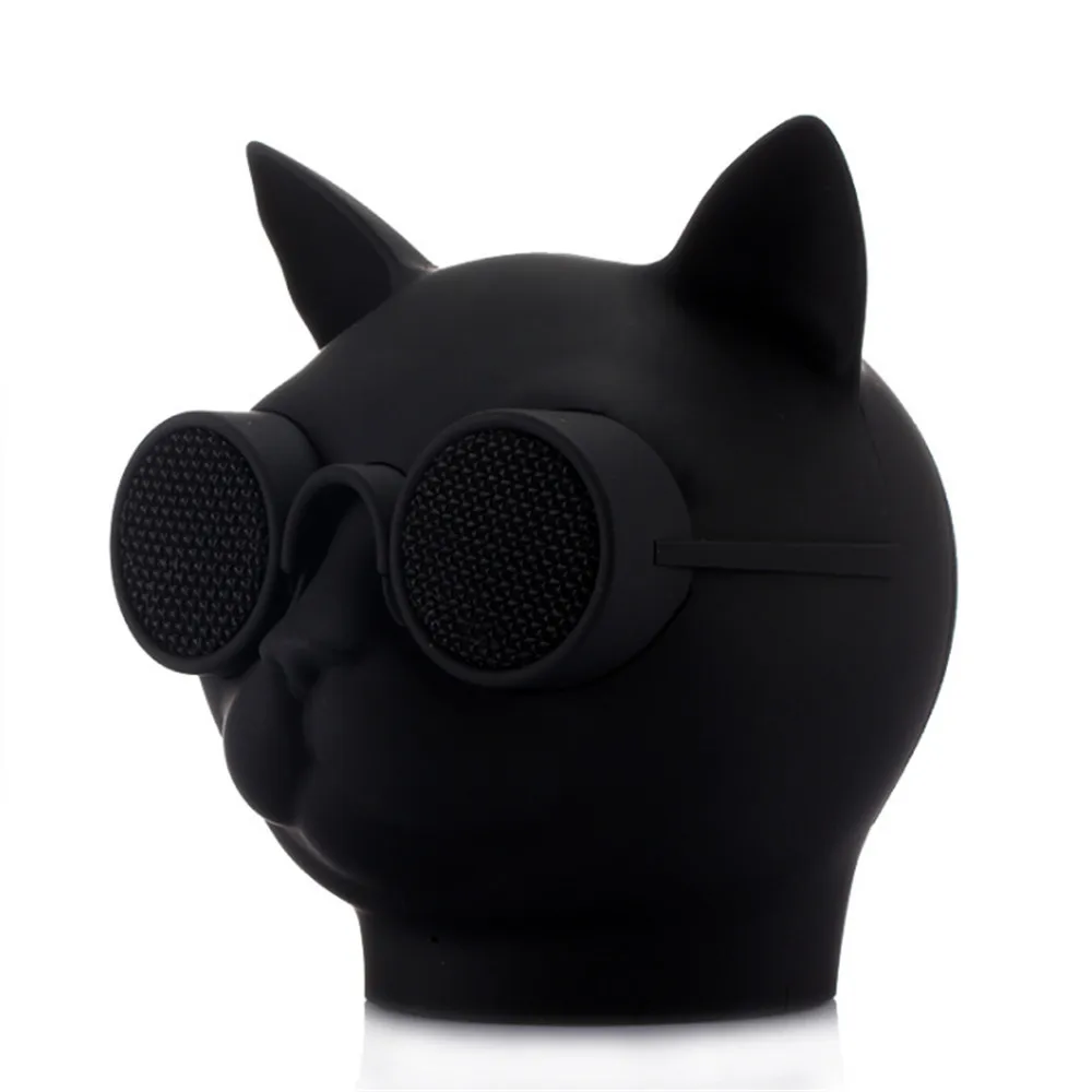 T9 кошачья голова Bluetooth динамик переносной мини симпатичный динамик с микрофоном Поддержка TF карты модный стиль динамик - Цвет: Черный