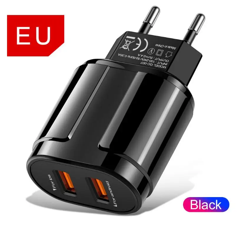 Be applicable LG Mobile phone Quick charger US EU QC3.0 charging head two USB travel | Мобильные телефоны и аксессуары