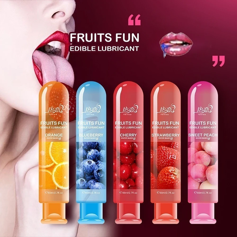 80ml Adult Sexual Body Smooth Fruity Lubricant Gel Edible Flavor Sex Health Product Perfect to warm