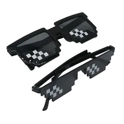 3/6 Bit Thug Life Sunglasses Pixelated Men Women Brand Party Eyeglasses Mosaic UV400 Vintage Eyewear Unisex Gift Toy Glasse