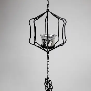 

Portable Nordic Candlestick Black Metal Simple Geometric Candlestick Modern Glass Bougeoir Sur Pied Romantic Home Decor MM60ZT