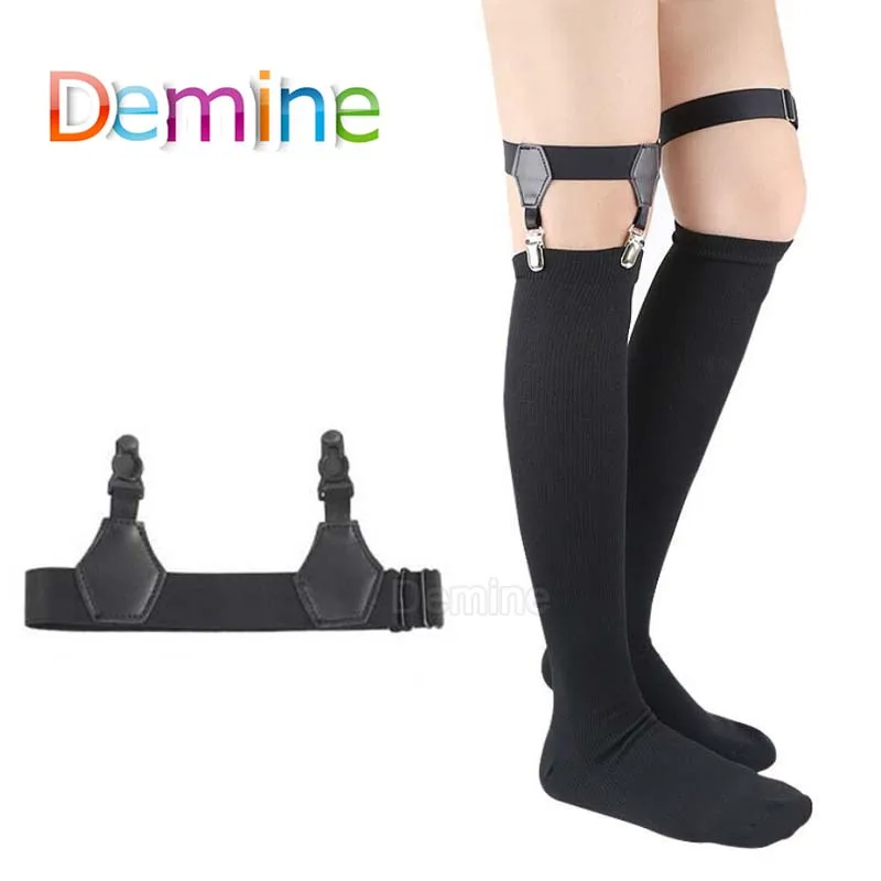 

Black Ms Mens Adjustable Suspensorio Suspenders Elastic Prevent socks from falling off Sock Garters Boots Belt Strap