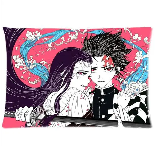 Demon Slayer Kimetsu no Yaiba аниме пледы наволочки персонажи Kamado Nezuko Прямоугольная подушка чехол - Цвет: S13