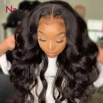 Transparent Lace Wig 250 Density Lace Front Wig Invisible Lace Front Human Hair Wigs Body Wave Preplucked Lace Wig Brazilian 1