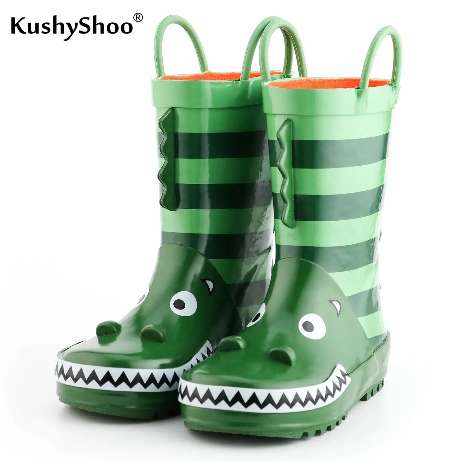 Детские резиновые сапоги KushyShoo с рисунком крокодила 3D для летнего сезона|Сапоги| |