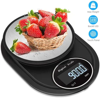

Digital Kitchen Scale 11lb/5kg 0.1g Precision Food Diet Scale for Cooking Baking Multifunctional Measure Tools Stainless Steel