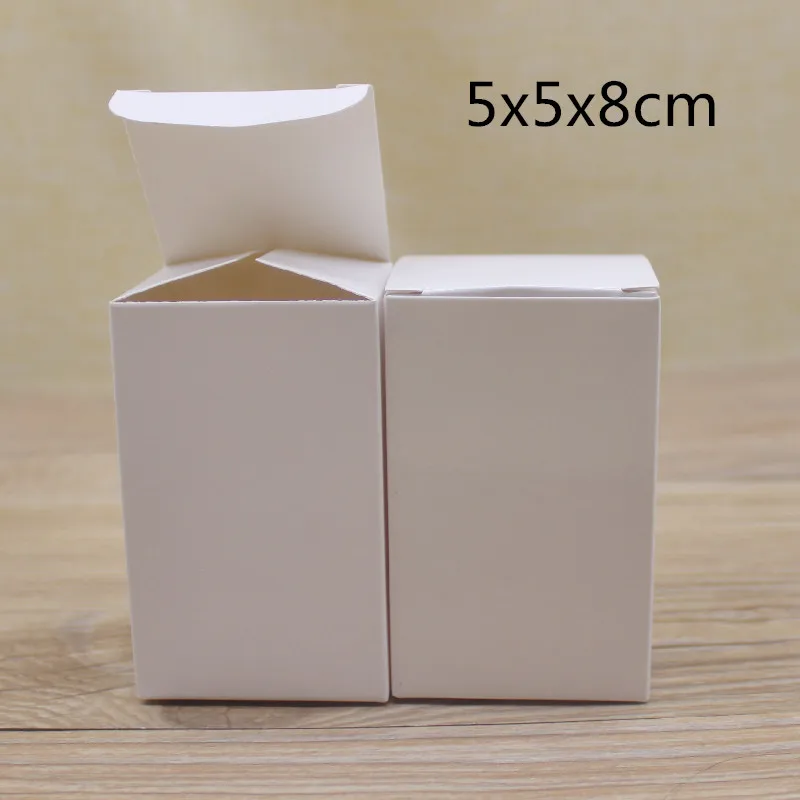 50pcs wholesale gifts package boxes 5x5x8/10/12/15/20cm series paper box white home party suppiles box