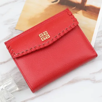 

European and American big-name large-capacity three-fold wallet genuine leather multi-card wallet wallet