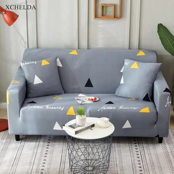 

Elastic Corner Sofa Cover for Living Room Nordic Grey Geometry Single Love Seater Armchair L Shape Stretch Sectional Couch Cover